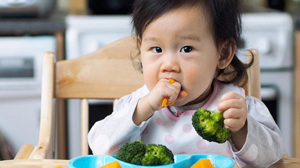 Trẻ 7 tháng tuổi có thể ăn dặm bằng thực phẩm đặc, sệt, thô được rồi